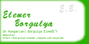 elemer borgulya business card